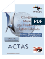 Congreso Mundial de Traducción Especializada-Lenguas y Diálogo Intercultural en Un Mundo en Globalización PDF