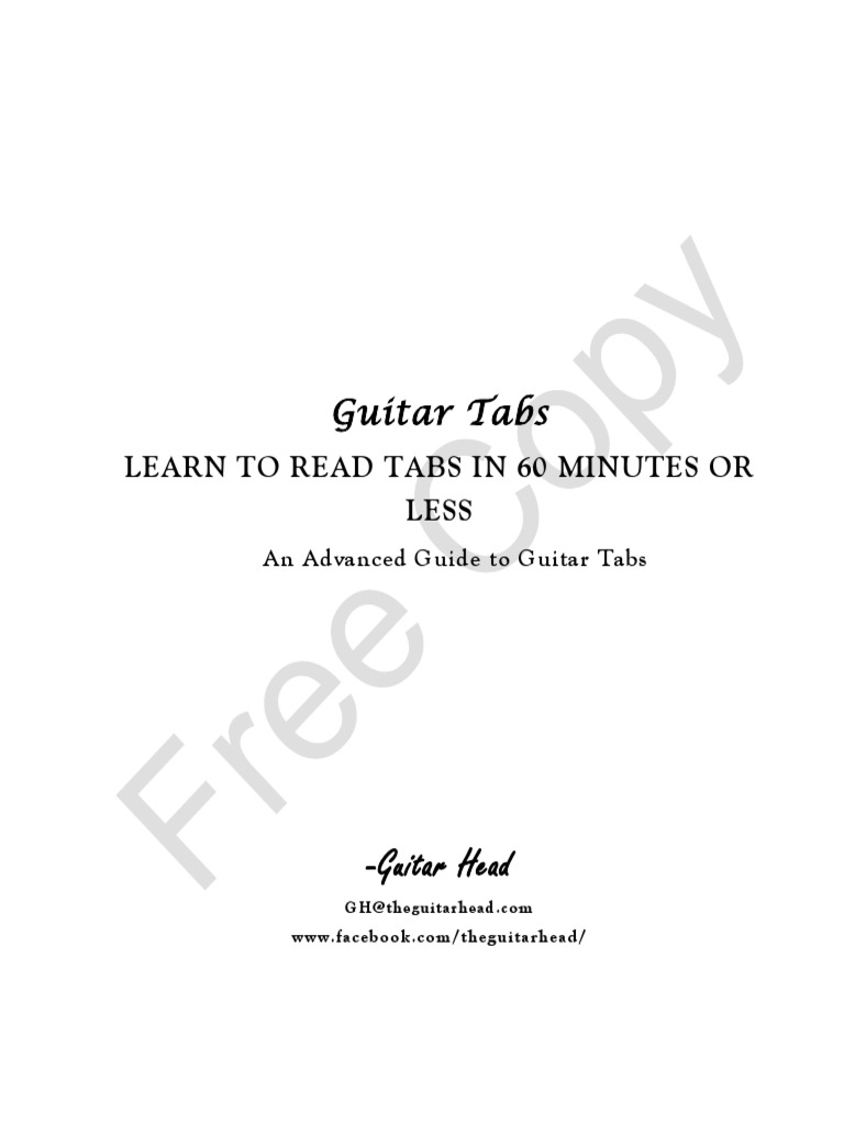 Guitar Tabs - Learn To Read Tabs in 60 Minutes or Less | PDF | String ...