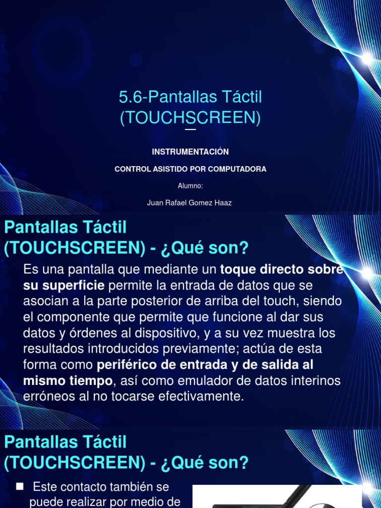Tipos y Funcionamiento de Pantallas Táctiles | PDF | Pantalla táctil ...