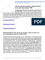 Sabre Cada Uno de Tus Secretos Que Ocurriria Si Tu Jefe Investigara Tu Vida Mas Intima B0064UVNUQ PDF