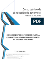 Curso Teórico de Conduccion de Vehiculos Livianos