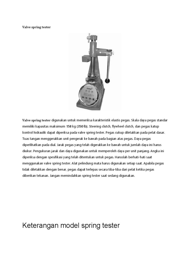 Valve Spring Tester PDF