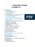 100 Impian Yang Ingin Dicapai Untuk Masaaa Depan