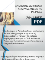 Pangulong Quirino at Ang Pagbangon NG Pilipinas
