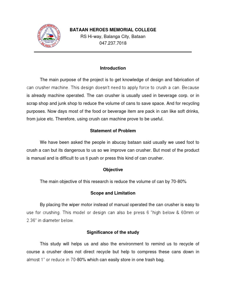 Can Crusher PDF Recycling Aluminium