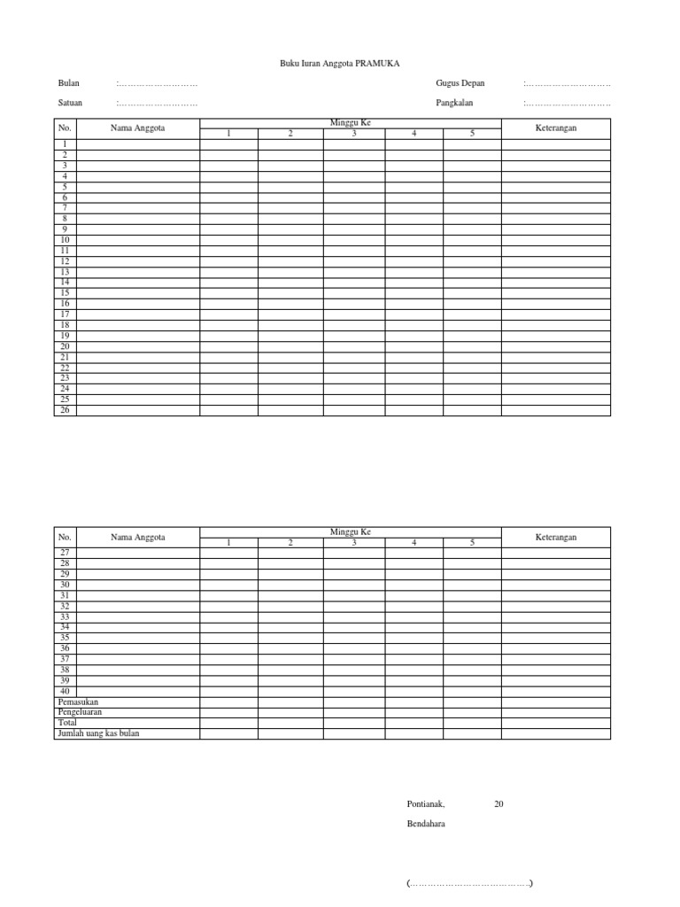 Buku Iuran Anggota Pramuka Pdf