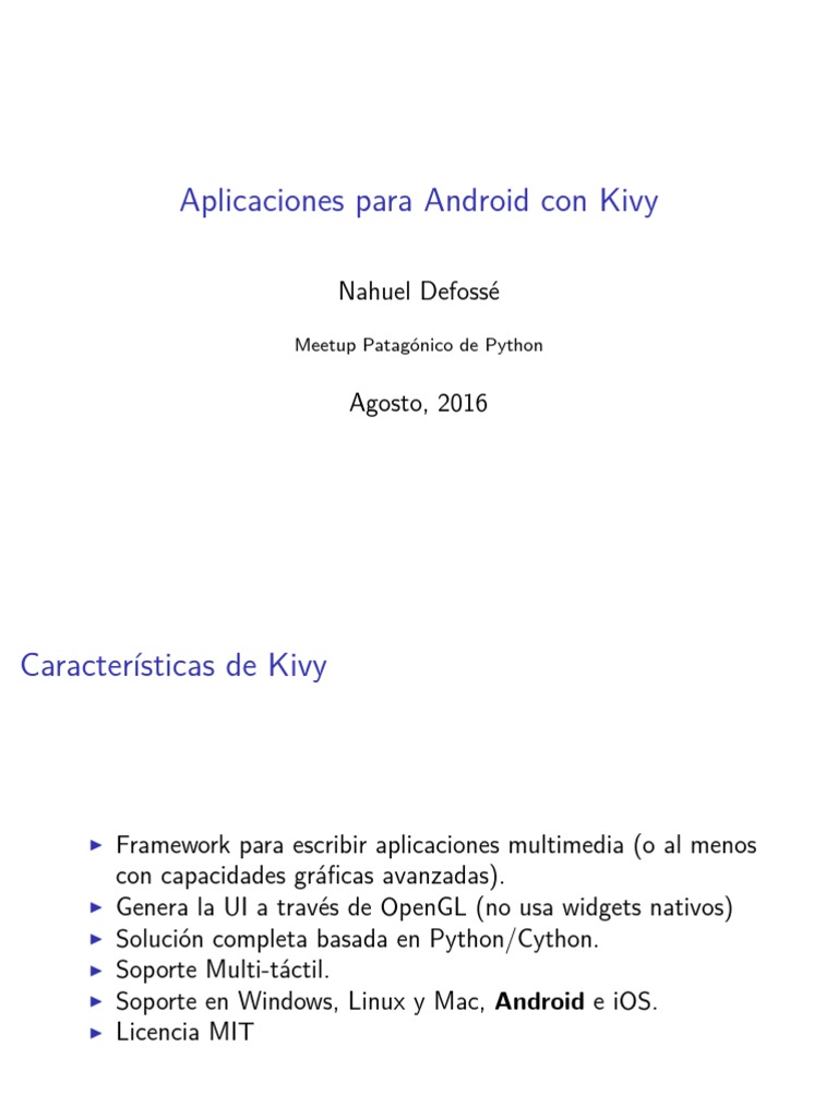Desarrollo Android con Kivy | PDF | Widget (Gui) | Android (sistema ...