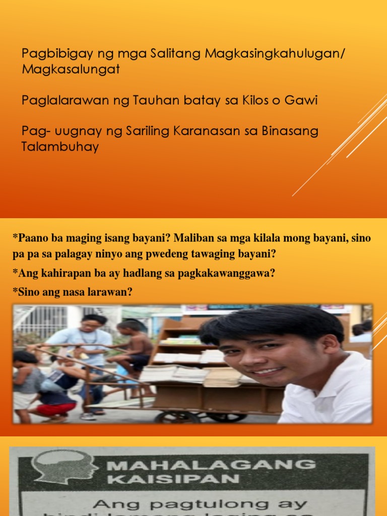 Week 3 Day 1 - Kasingkahulugan Kasalungat | PDF
