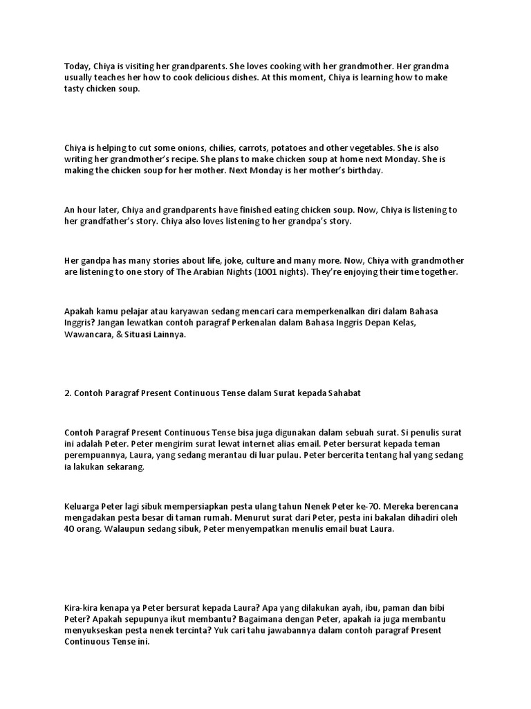 Contoh Text Present Continuos Bali Foods