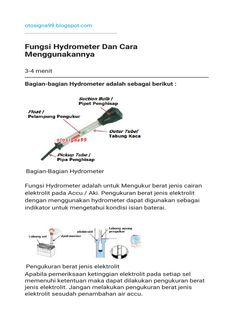 Fungsi Hydrometer PDF