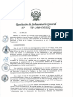 Resolución de Subsecretaria General N 014-2019-DP-SSG CA