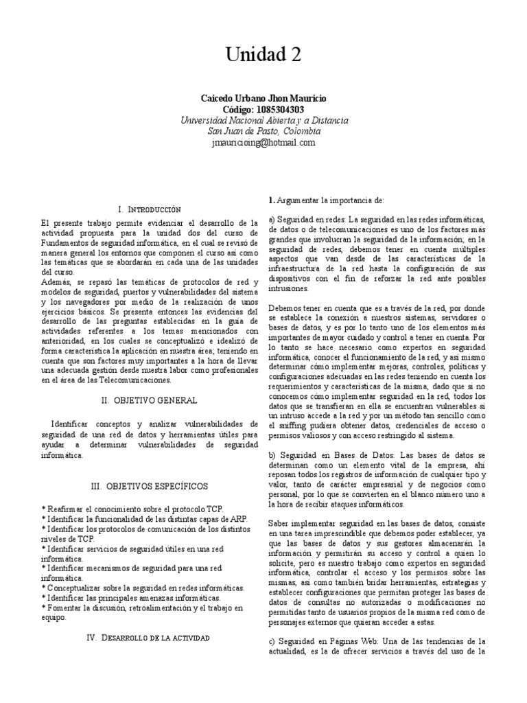 Unidad 2 | PDF | La seguridad informática | Seguridad