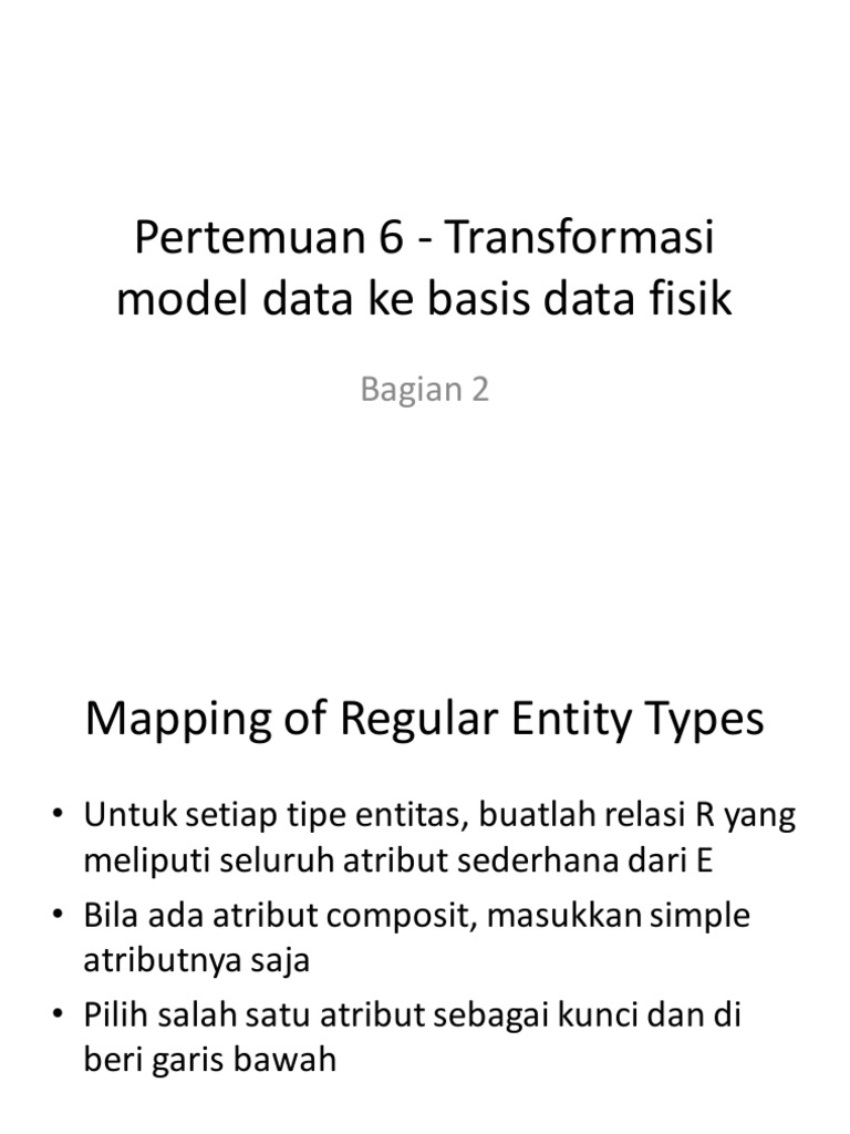 Tabel Mapping Entitas dan Relasi | PDF