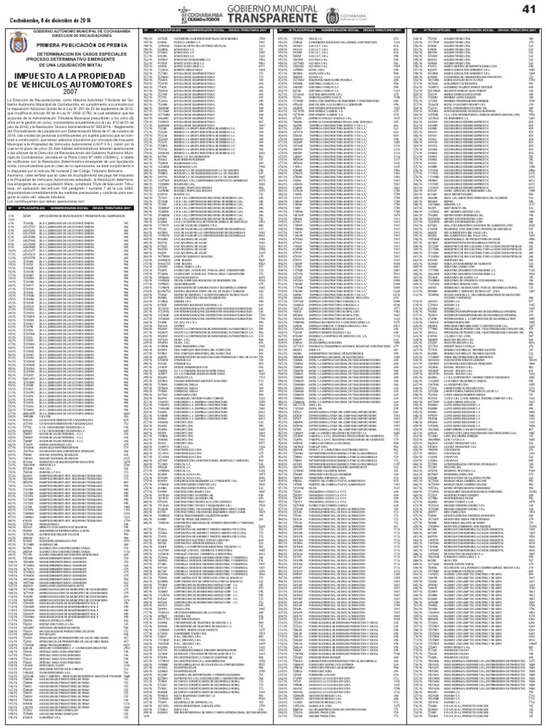 Impuesto A La Propiedad - de Vehiculos Automotores | PDF | Economias ...