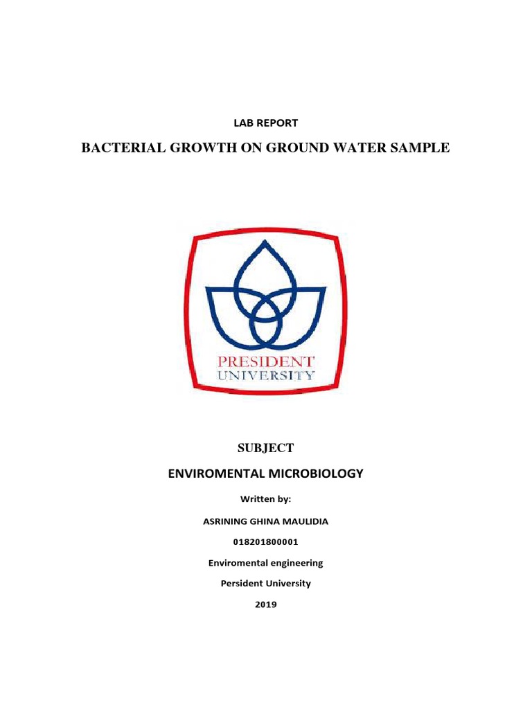 Bacterial Growth Lab Report Asrining Ghina Maulidia ENV 2018 PDF