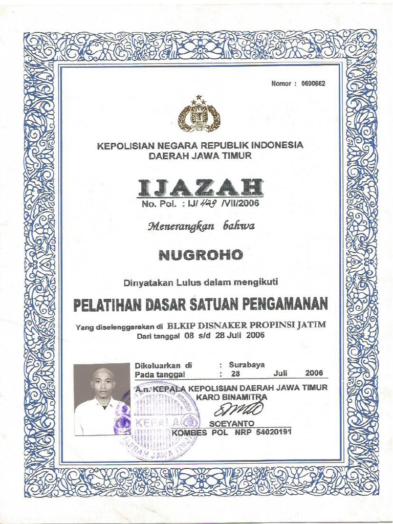 Ijazah Gada Pratama Nugroho