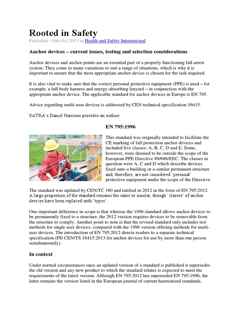 Fall Protection PDF Certification Personal Protective Equipment