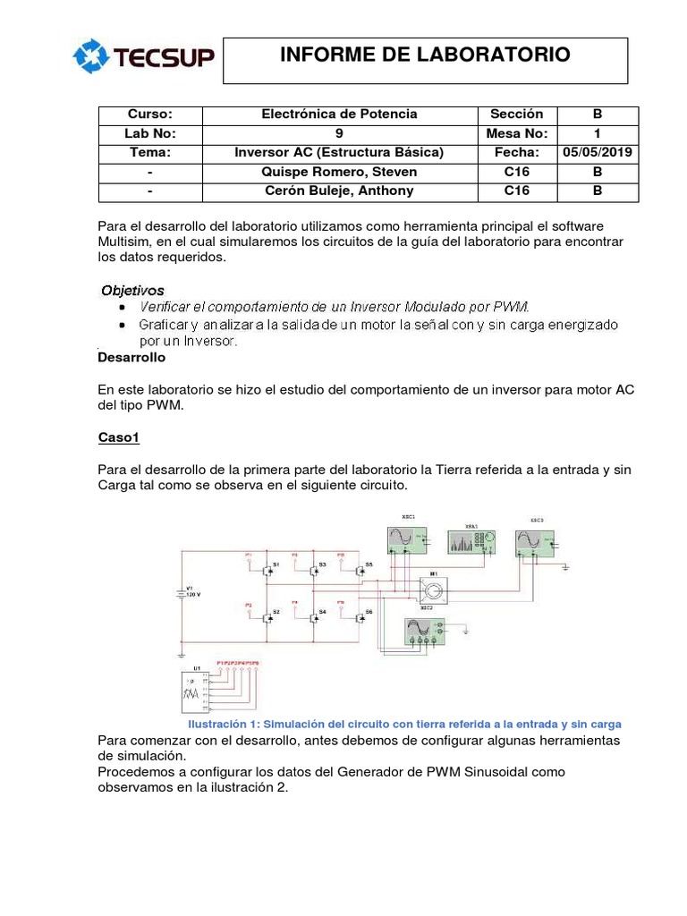 Análisis del comportamiento de un inversor AC mediante simulación en ...