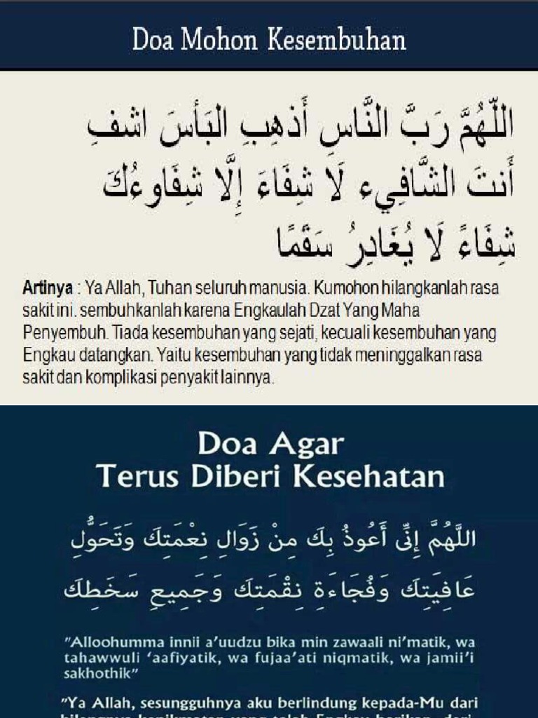 Doa Mohon Kesembuhan dari Sakit