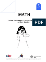 Math 5 DLP 9 - Finding The Greatest Common Factor of Two or More Numbers PDF
