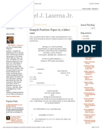 Atty. Manuel J. Laserna JR.: Sample Position Paper in A Labor Case