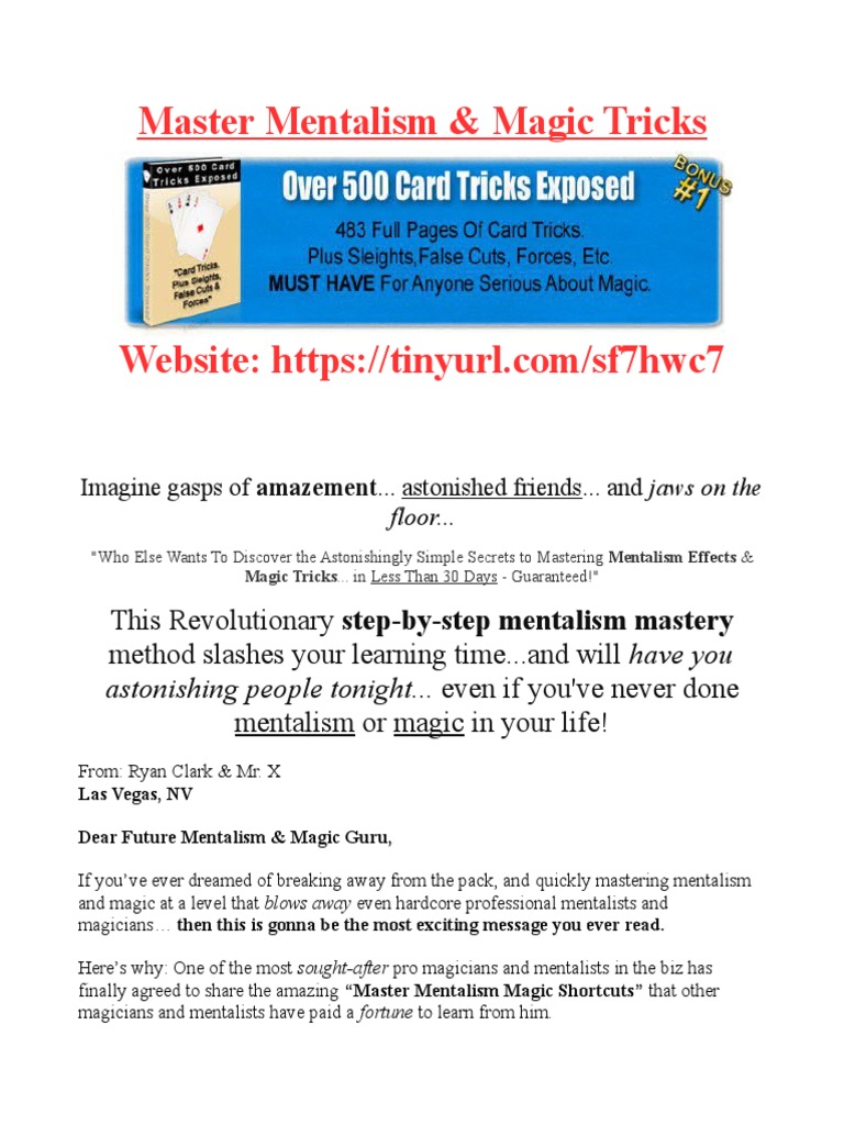 Magic & Metabolism | PDF | Magic (Illusion) | Mentalism