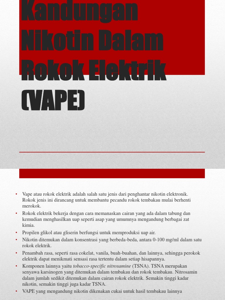 Identifikasi Kandungan Nikotin Dalam Rokok Elektrik (VAPE | PDF