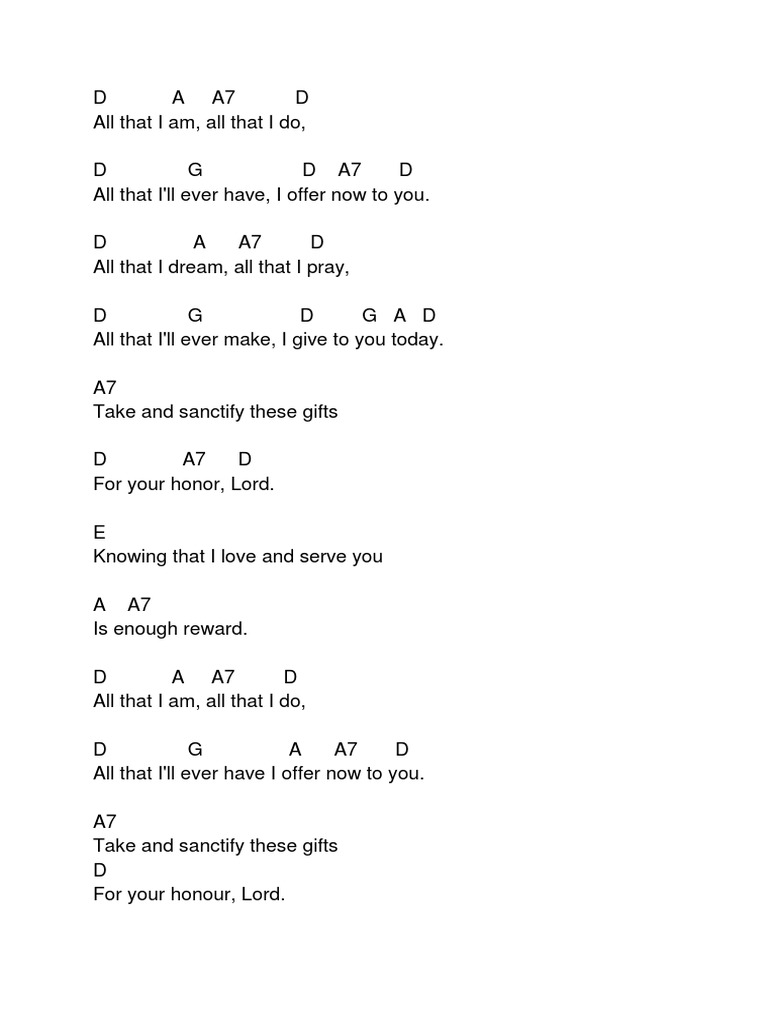 All that i am chords pdf