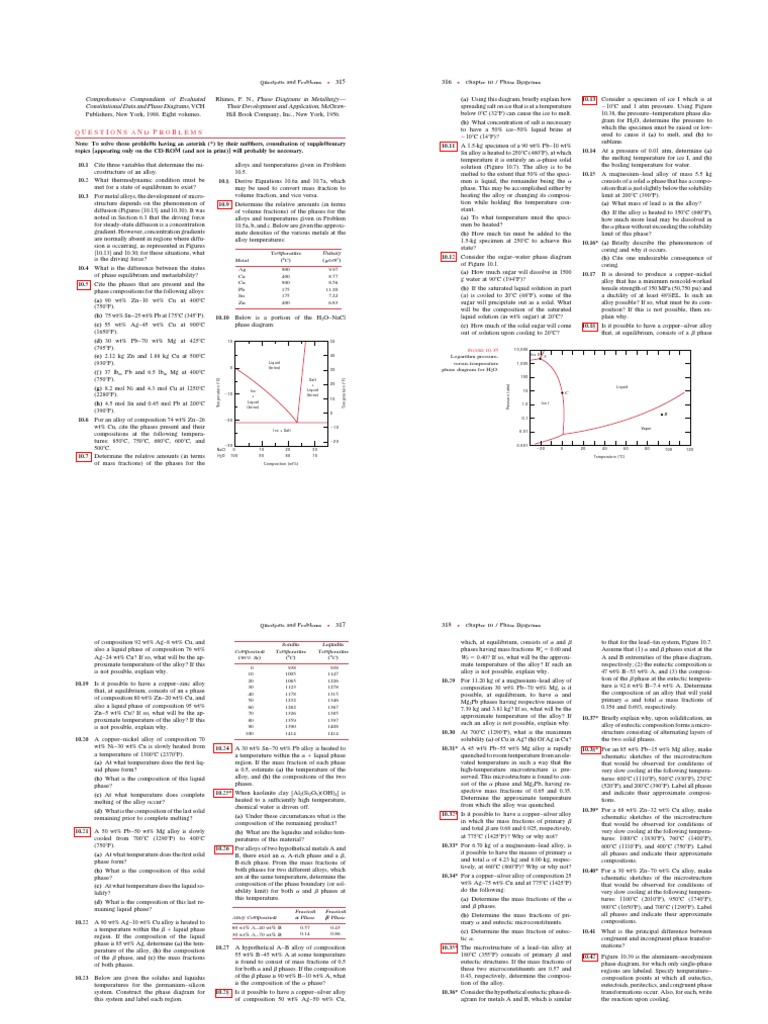 Phase Diagram and Alloy Composition Analysis | PDF | Phase (Matter ...