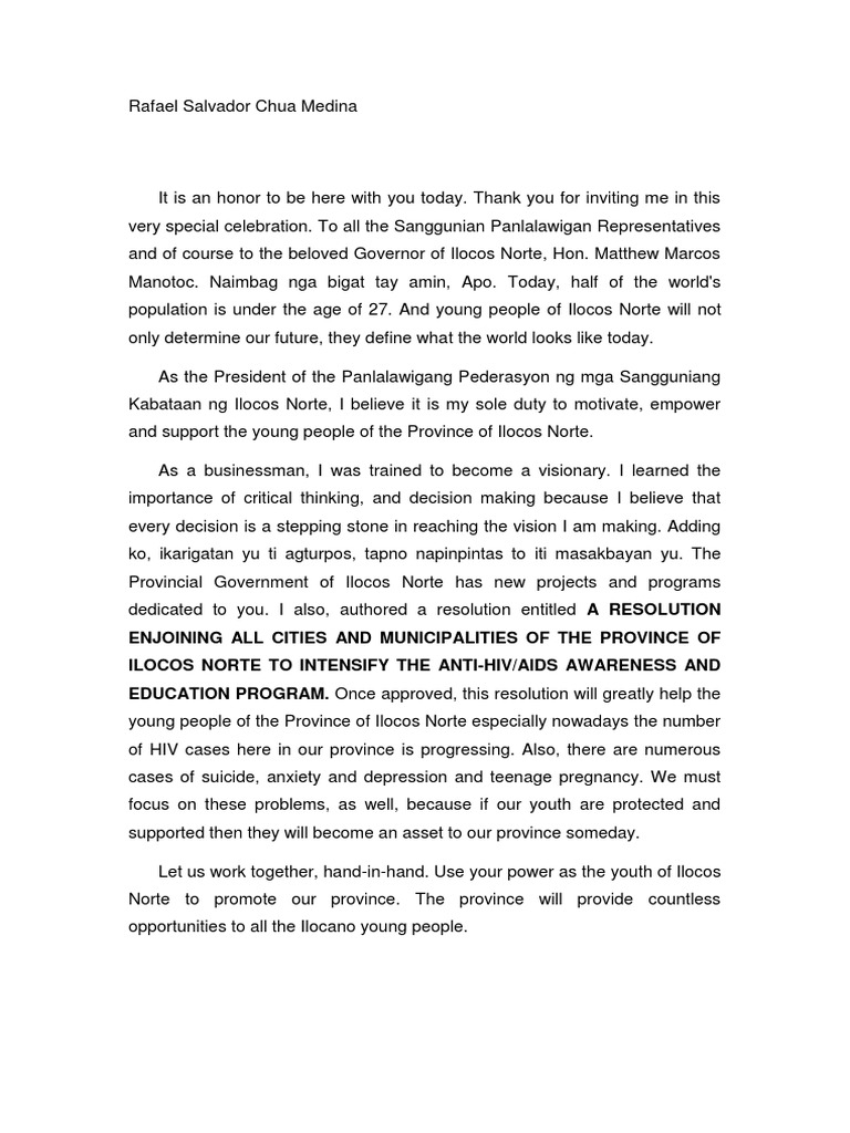 Memorized Speech Pdf