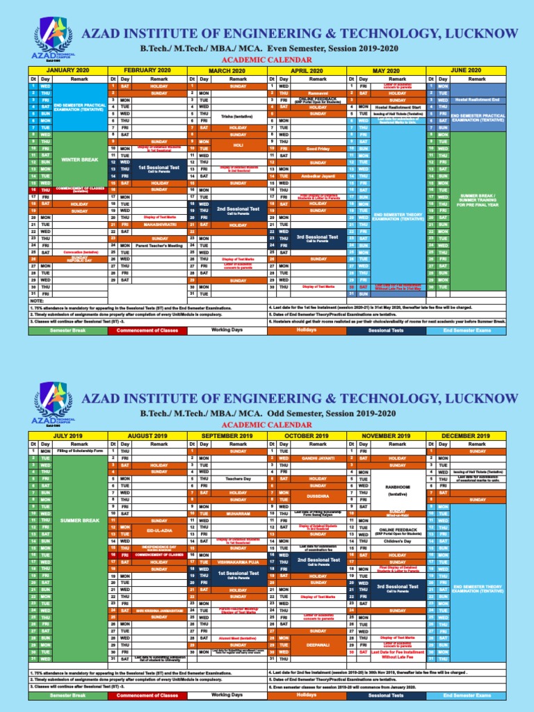 ATC Academic Calendar 201920 PDF Academic Term Sat