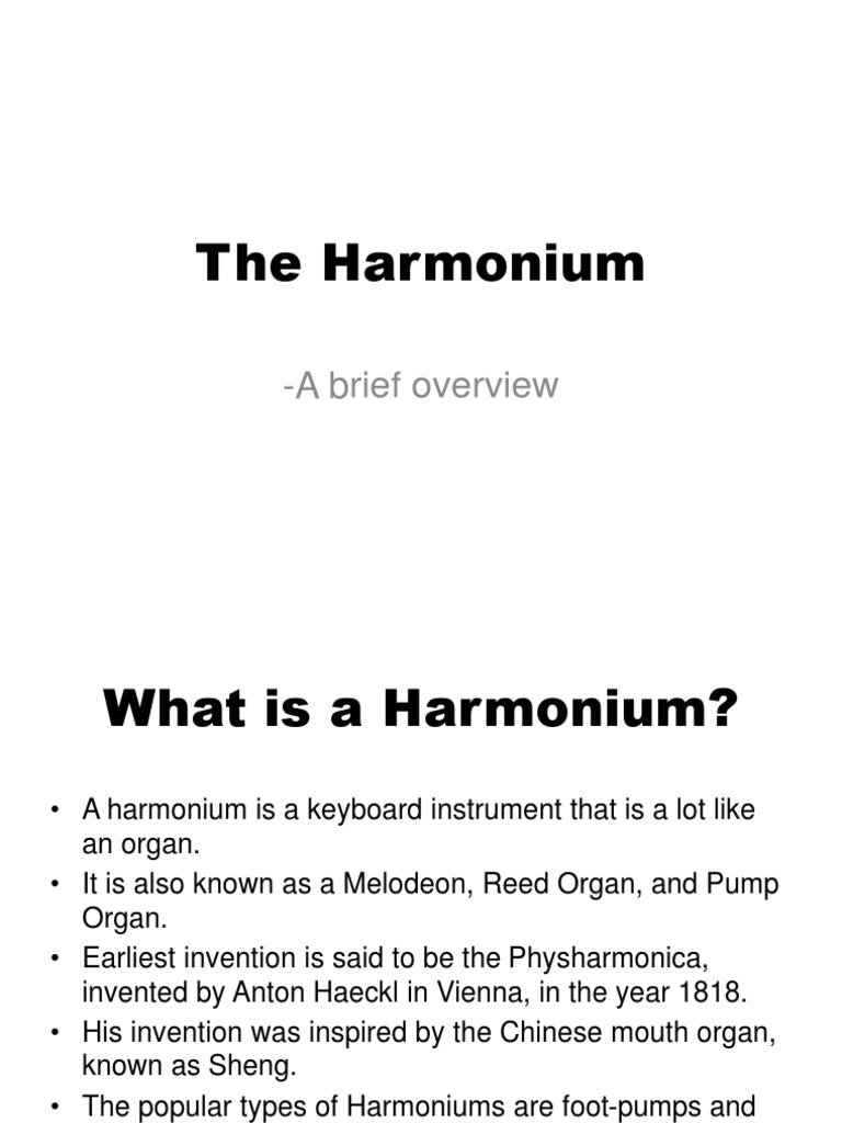Harmonium PDF Music Technology Music Production
