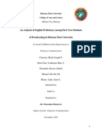 An Analysis On The English Proficiency Among First Year Broadcasting Students of The Bulacan State University Final