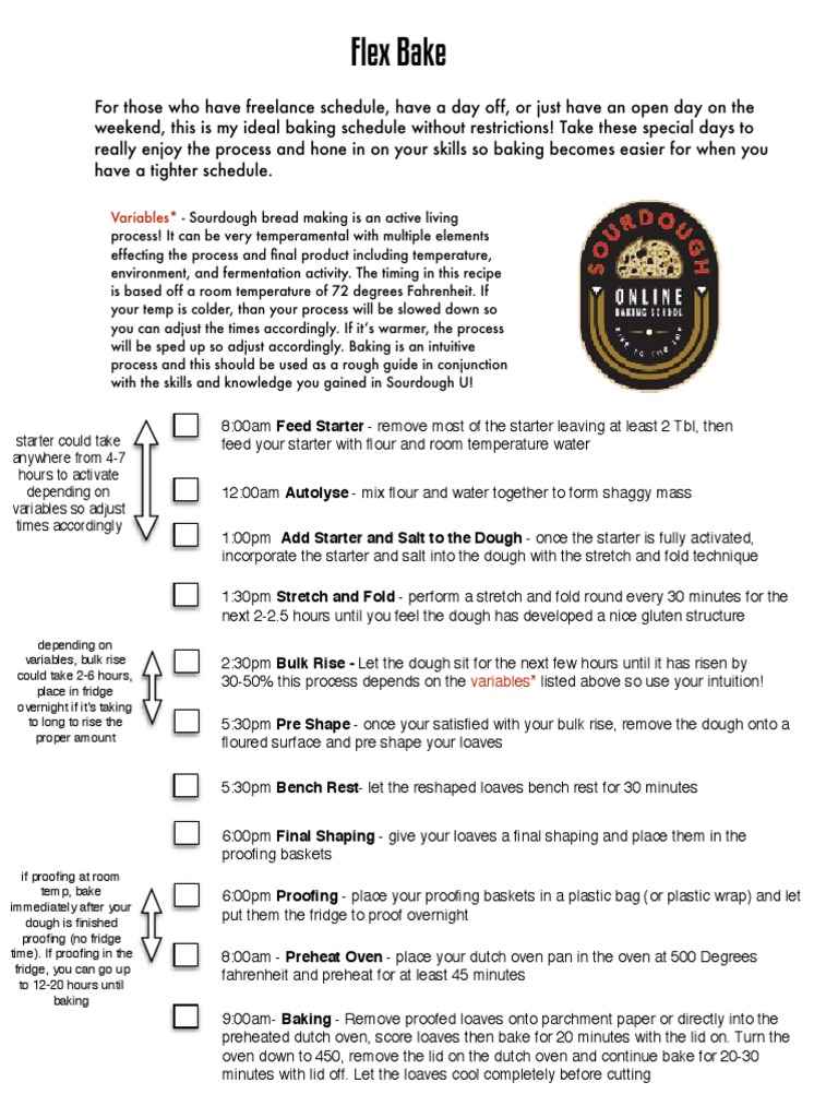 Flexible Sourdough Baking Schedule | PDF | Sourdough | Food Ingredients