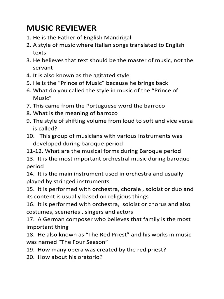 Music Reviewer | PDF | Baroque Music | Orchestras