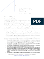 Courrier ACRE au Président de la République Emmanuel Macron