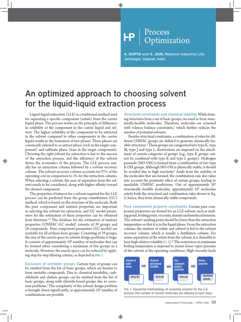 Optimizing Solvent Selection for LLE | PDF | Solution | Solvent