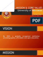 UM Tagum College Vision Mission Values