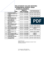 Jadwal Pelayanan Dalam Gedung