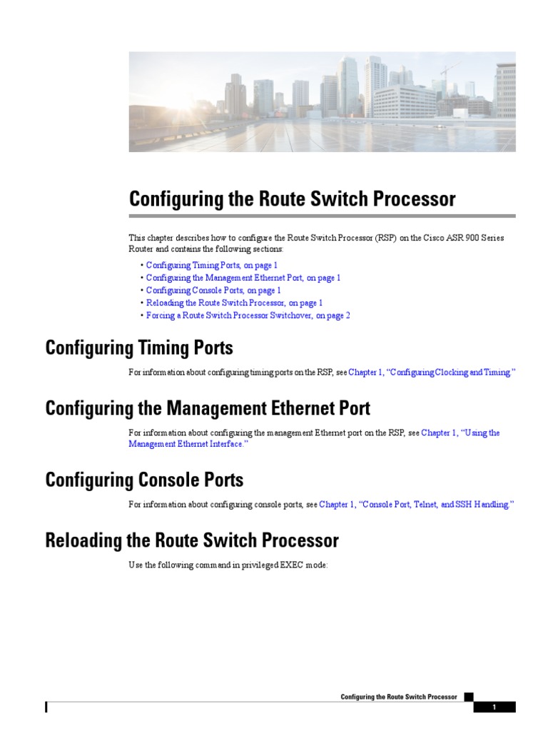 Configuring and Managing the Route Switch Processor on the Cisco ASR