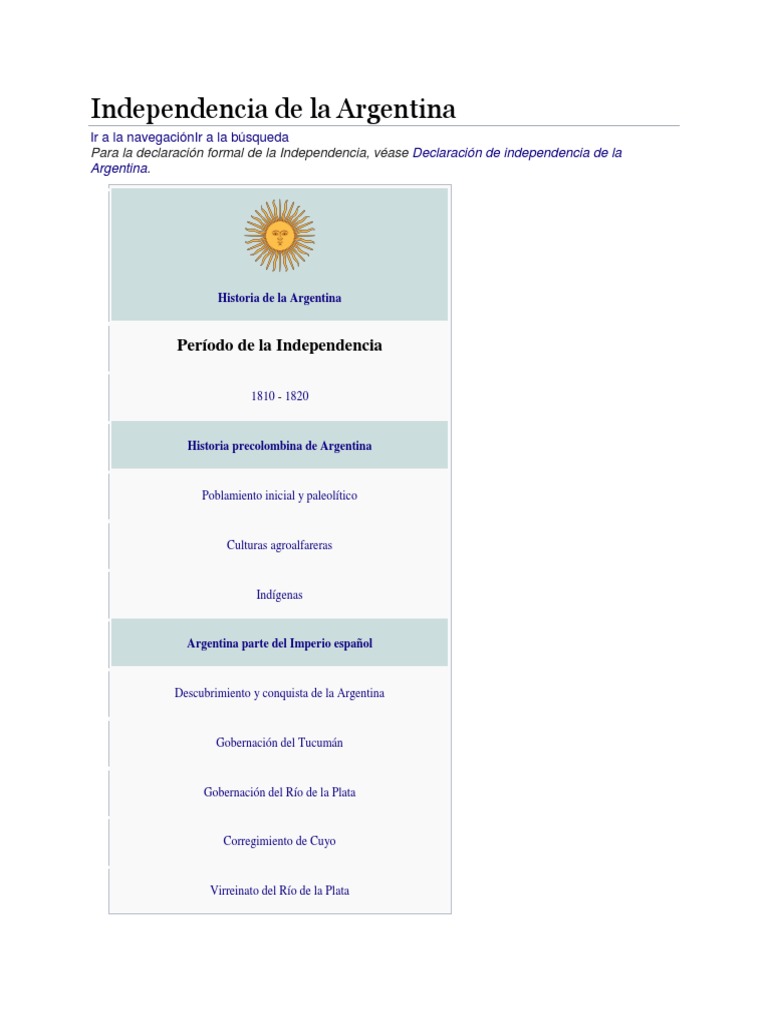 Independencia de La Argentina | PDF | Argentina | América del Sur
