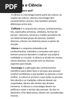Cultura e Ciência