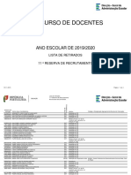 Concurso Docentes 2019/2020 Lista Retirados