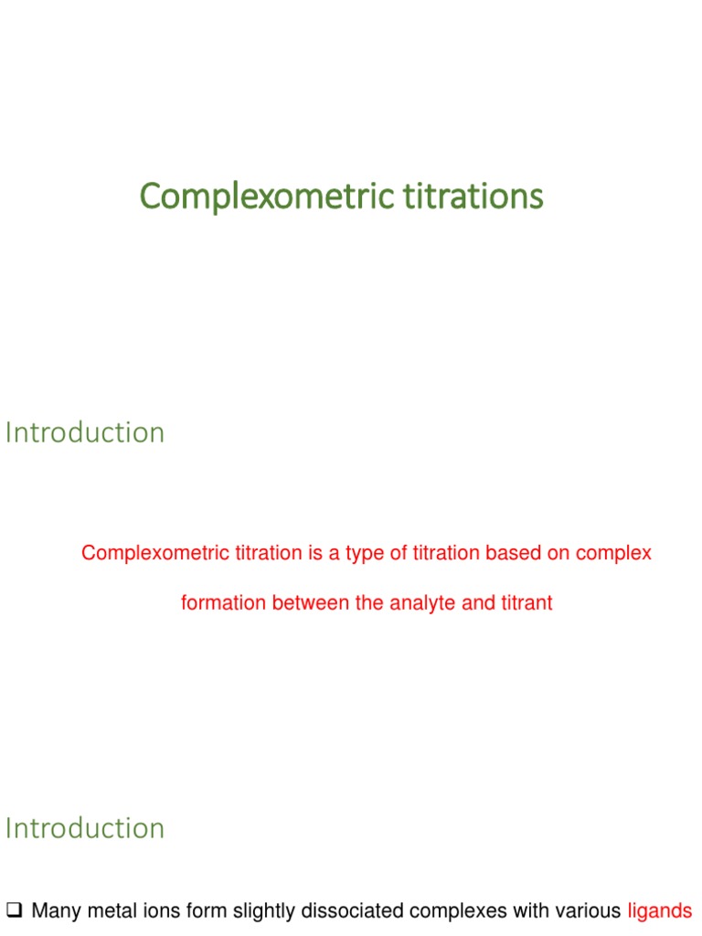Complexometry Titartaion | PDF | Ethylenediaminetetraacetic Acid ...