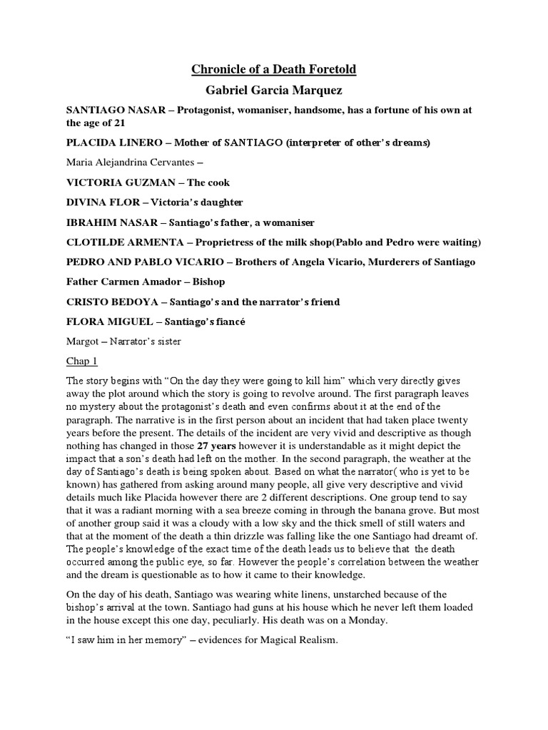 Chronicle of A Death Foretold PDF