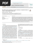 The Effects of Peer Assessment On Learner Autonomy: An Empirical Study in A Chinese College English Writing Class