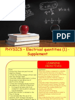 Physics 27 - Electrical Quantities 1 - Supplement