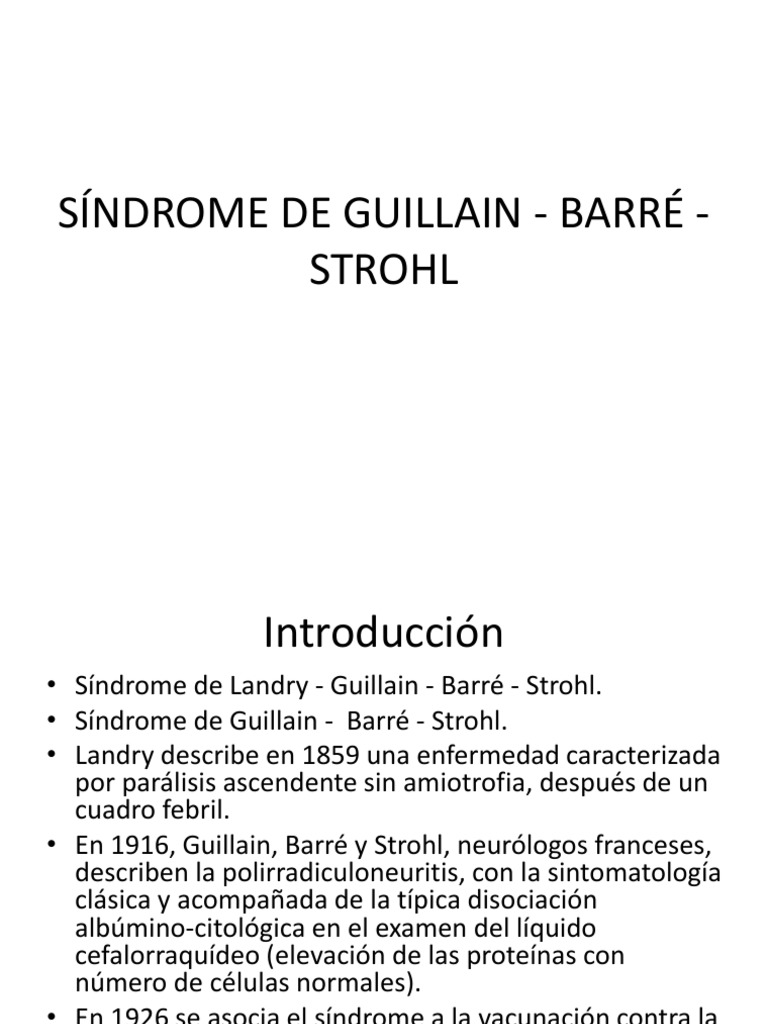 Síndrome de Guillain Barré Strohl | PDF | Especialidades Medicas ...