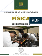 Horarios Licenciatura en Física Semestre 2019-B