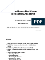 How To Have A Bad Career in Research/Academia